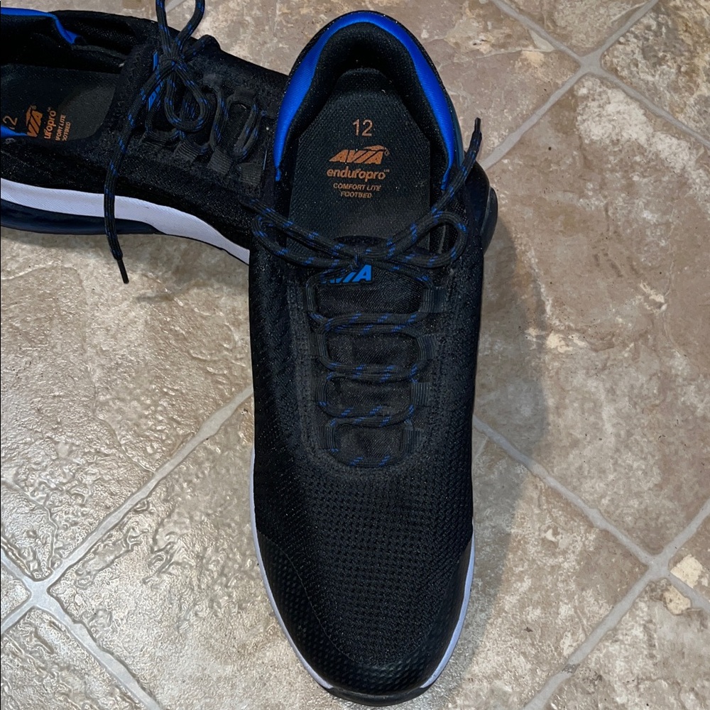Avia Men's Black and Blue Athletic Shoes - Picture 2 of 8
